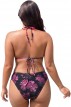 Plus Size Σετ 3 Τεμαχίων Φλοράλ Μπικίνι & Μαύρο Παρεό A-1187