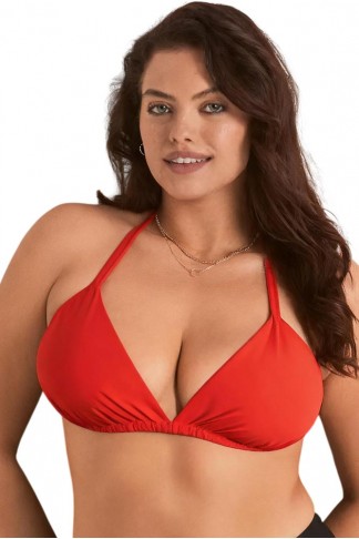 Κόκκινο Plus Size Τοπ Μαγιό Τριγωνάκι για Μεγάλο Στήθος Annamu A-1186