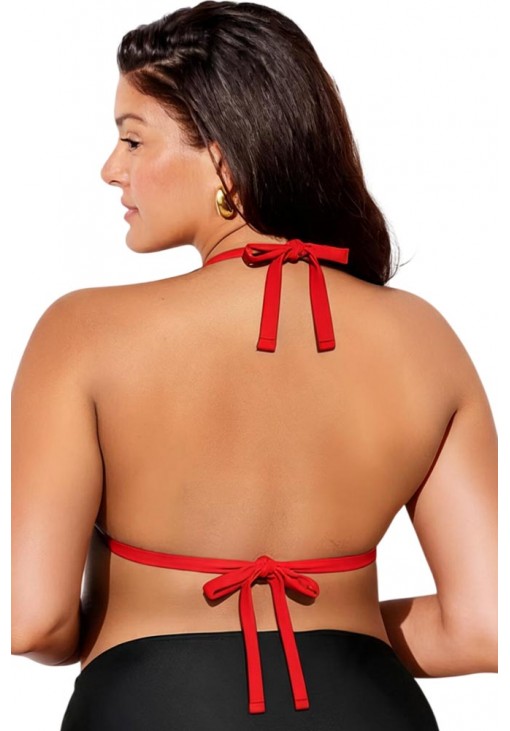 Κόκκινο Plus Size Τοπ Μαγιό Τριγωνάκι για Μεγάλο Στήθος Annamu A-1186