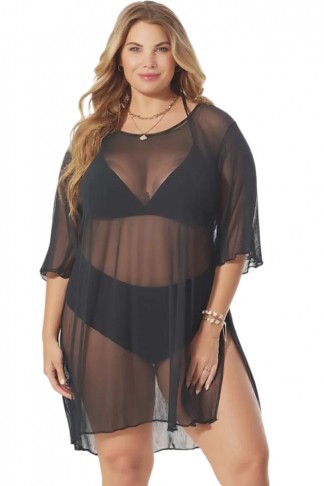 Παρεό Φόρεμα Plus Size Annamu Μαύρο A-1050