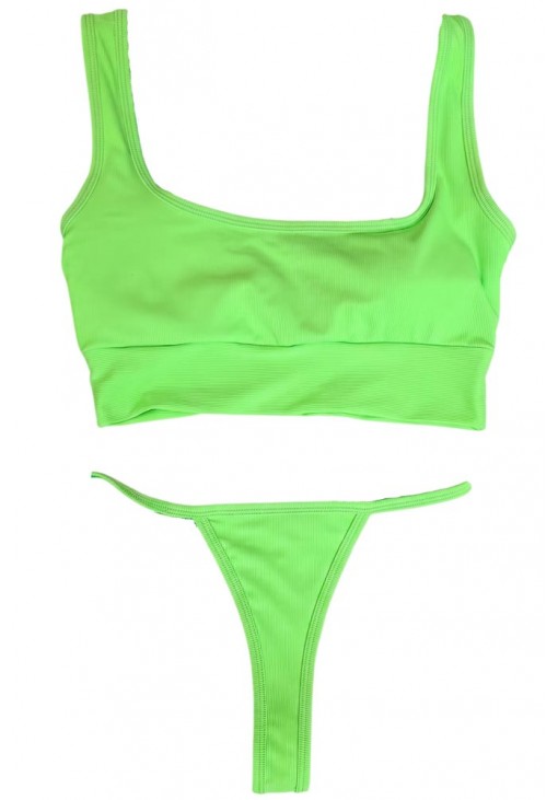 Neon Πράσινο Ριπ Μπικίνι με String Σλιπ LadyM MA-09-2