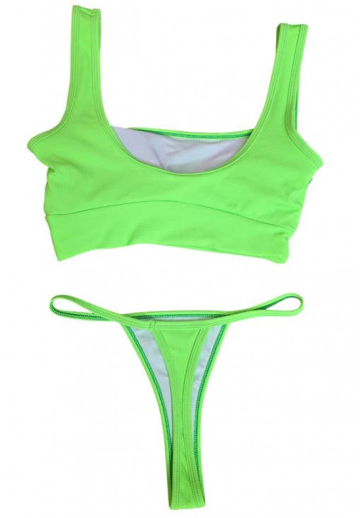 Neon Πράσινο Ριπ Μπικίνι με String Σλιπ LadyM MA-09-2