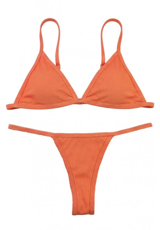 Πορτοκαλί Ριπ Μπικίνι Τρίγωνο με String Σλιπ LadyM MA-01-Orange